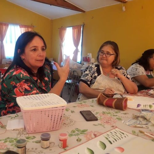 (29 de enero) Con nuestras amigas del Taller Artesanas Las Estrellitas de la comuna de Los Sauces, con quienes trabajamos en un Fondo de Fortalecimiento Organizacional.