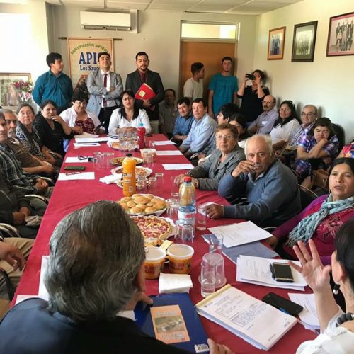 (6 de Diciembre) Con el alcalde de Los Sauces, Gastón Mella y la concejal Lucinda Henríquez nos reunimos con asociaciones de apicultores de la comuna. Más de 200 familias dedicadas al rubro apícola.